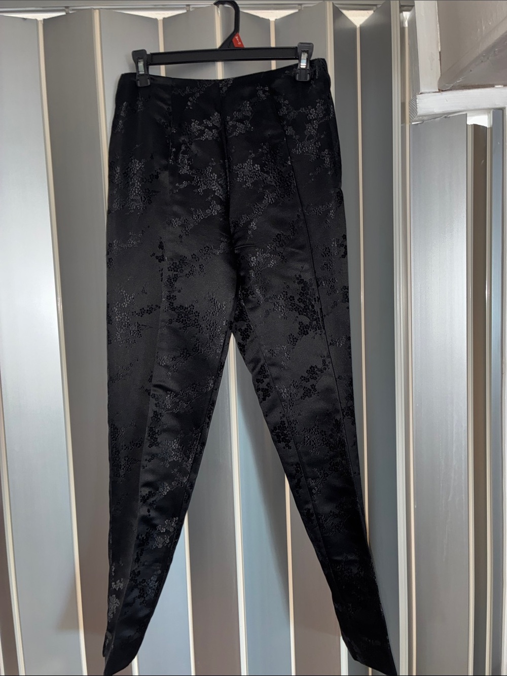 Elegant Black Jacquard Women's Dress Pants